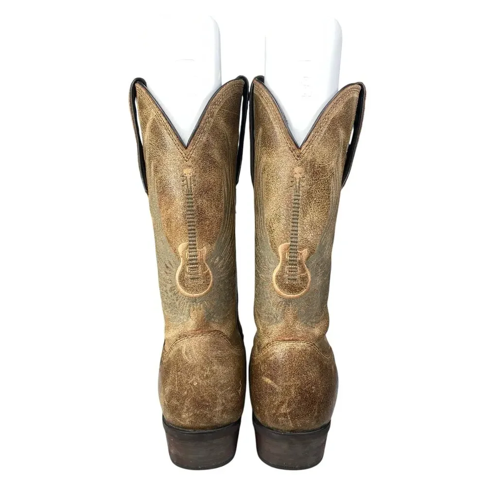 Durango Men’s Gambler Flying Guitar Brown Leather Cowboy Boot Size US 9